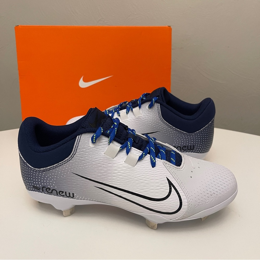 Nike Hyperdiamond 4 PRO Metal Softball Cleats - White Navy CZ5920-400 Women’s 8